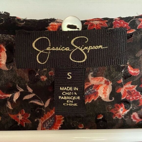 Jessica simpson Swiss dot semi sheer‎ blouse - Picture 4 of 8